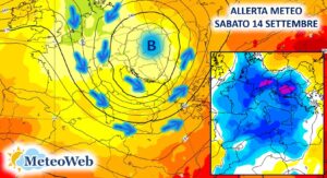 allerta meteo sabato 14 settembre 2024