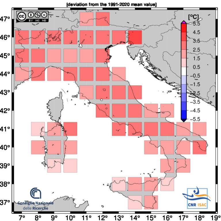 anomalie termiche italia agosto 2024