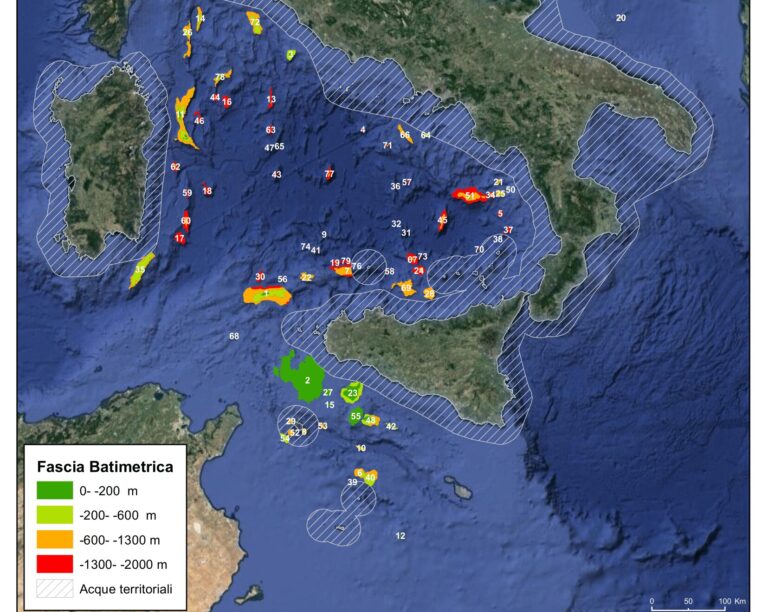 mappa monti sommersi