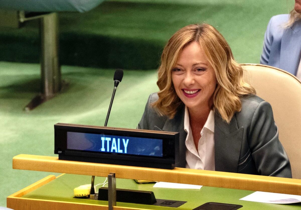 La premier Giorgia Meloni al Vertice del futuro nell'ambito dell'assemblea generale dell'Onu, New York, 23 settembre 2024