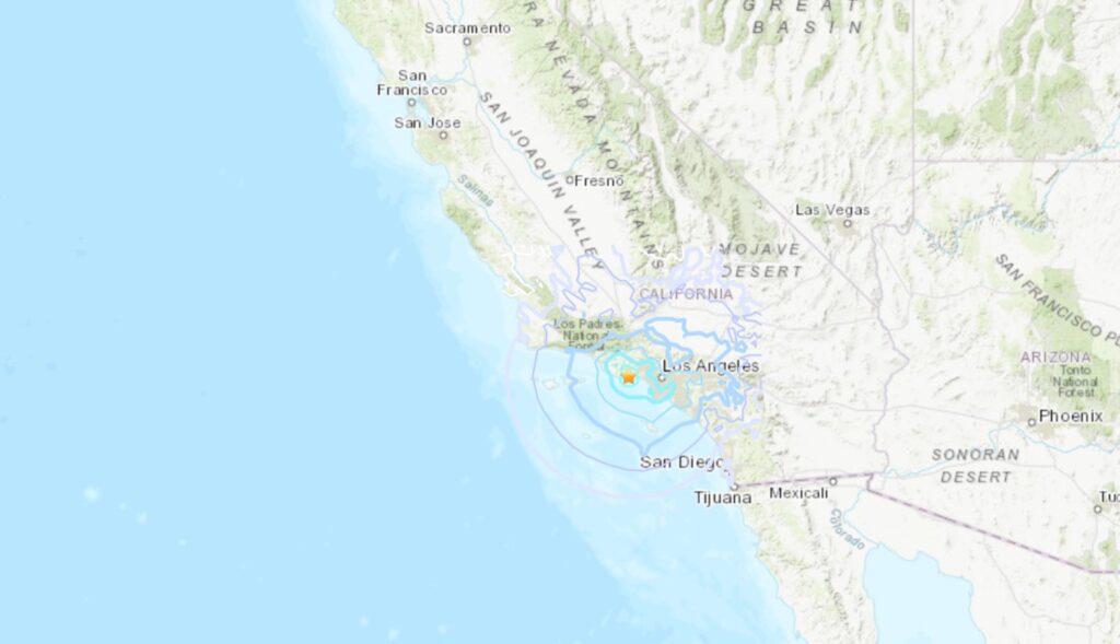 terremoto los angeles california