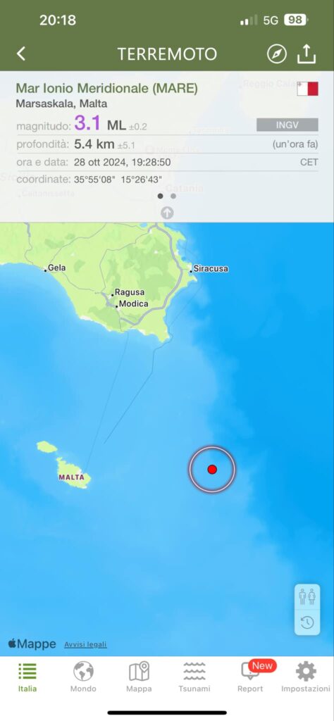 terremoto malta sicilia