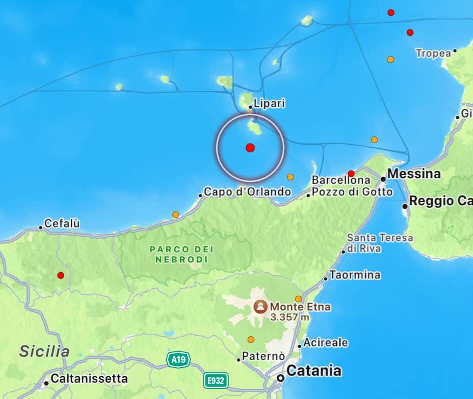 terremoto isole eolie