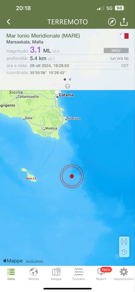 terremoto malta sicilia