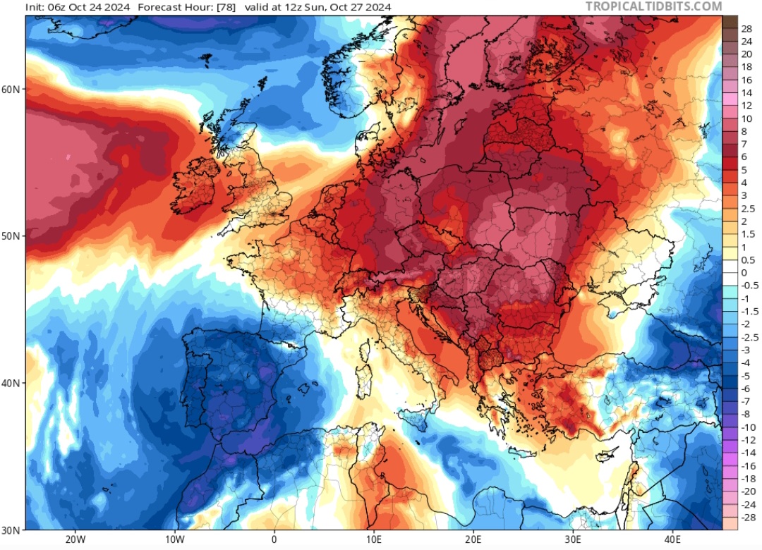 Anomalie di temperatura nel weekend 