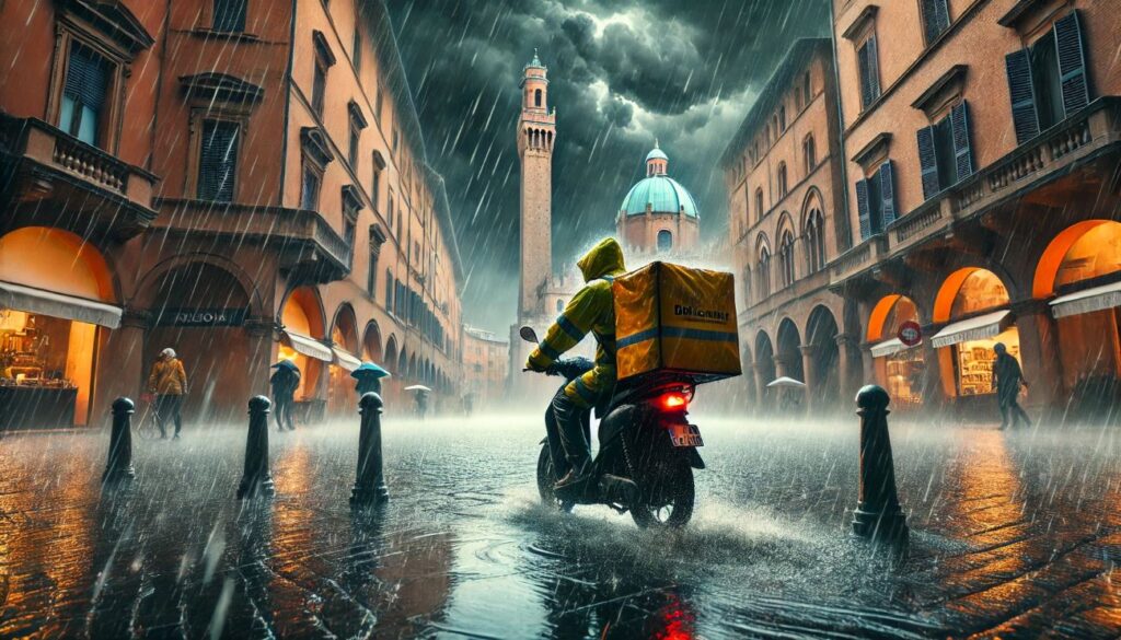 Maltempo Bologna rider