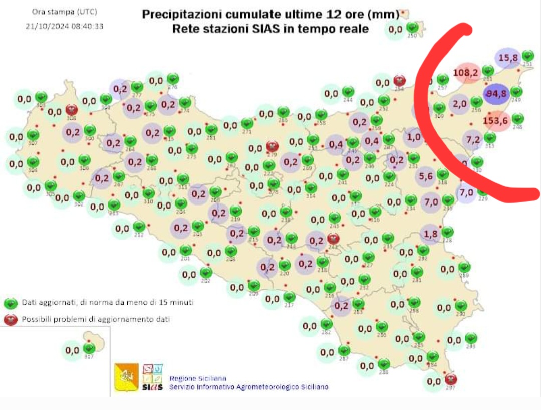 Precipitazioni Messina