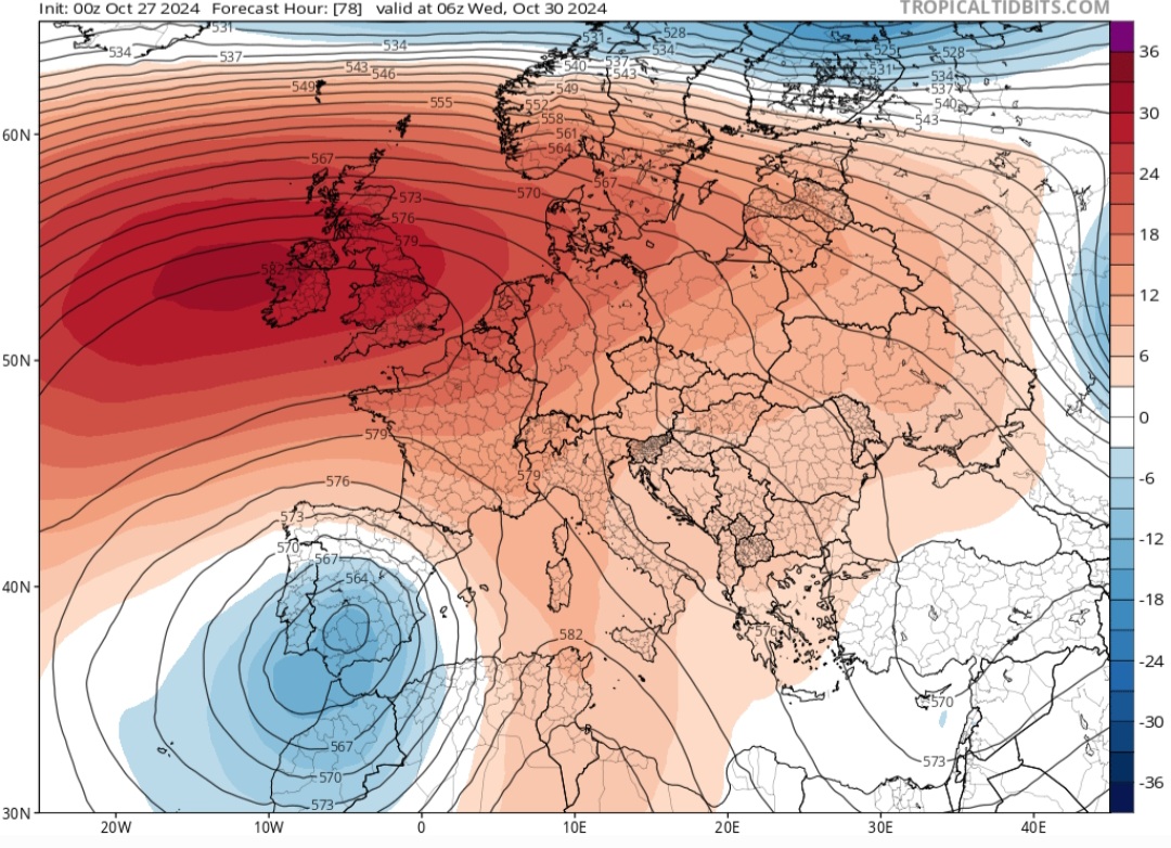 Carta del tempo a 500 hPa