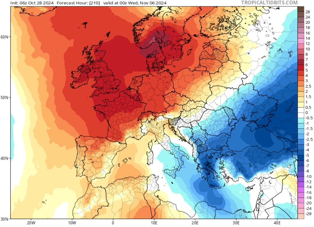 Diminuzione delle temperature al Sud