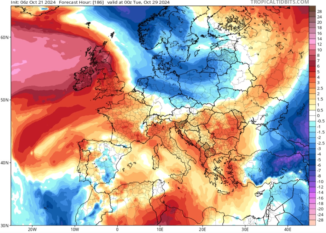 Temperature ultima decade di ottobre 