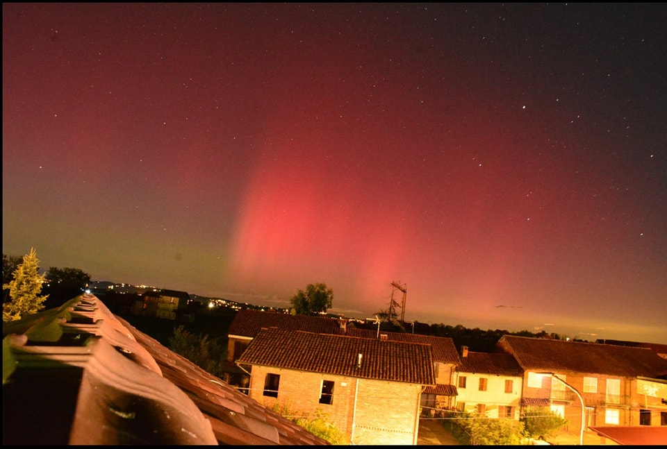 aurora boreale italia foto