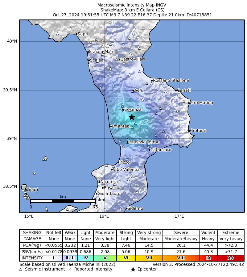 terremoto calabria paura cosenza