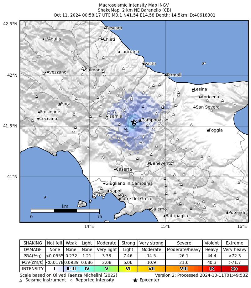 terremoto oggi campobasso molise