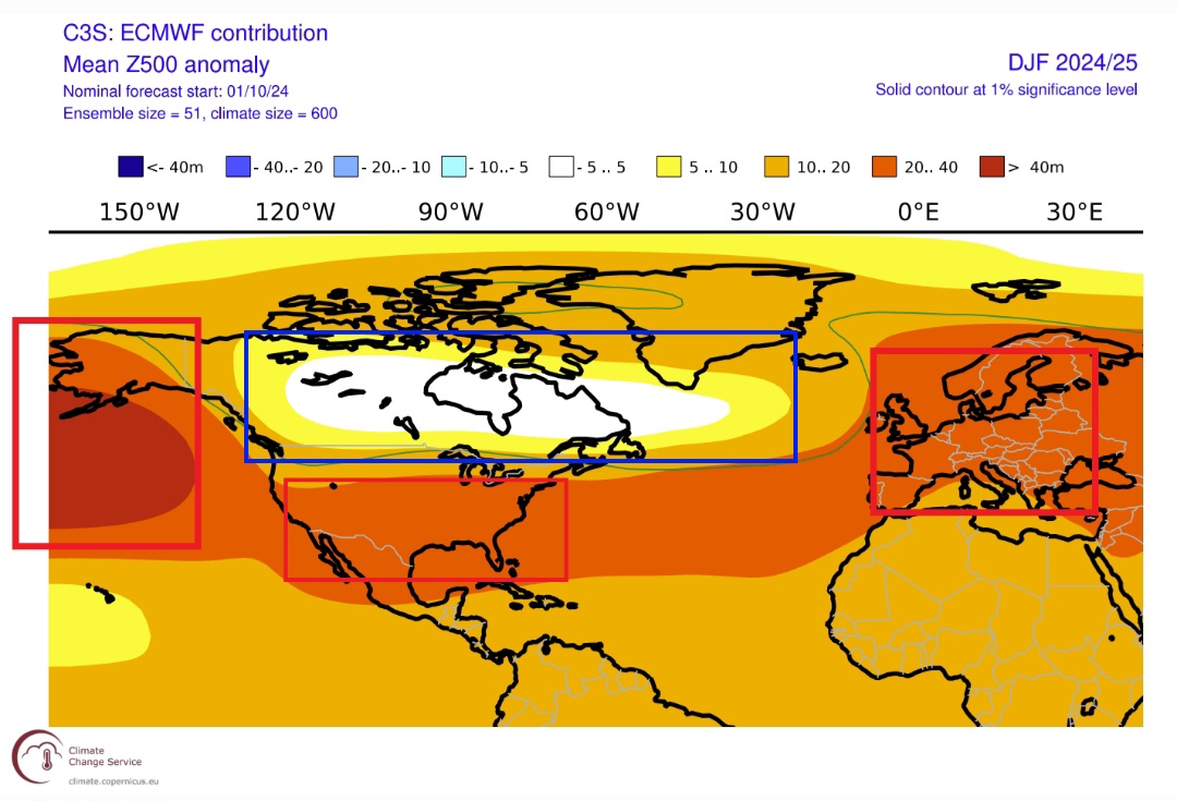 Anomalie di pressione a 500 hPa