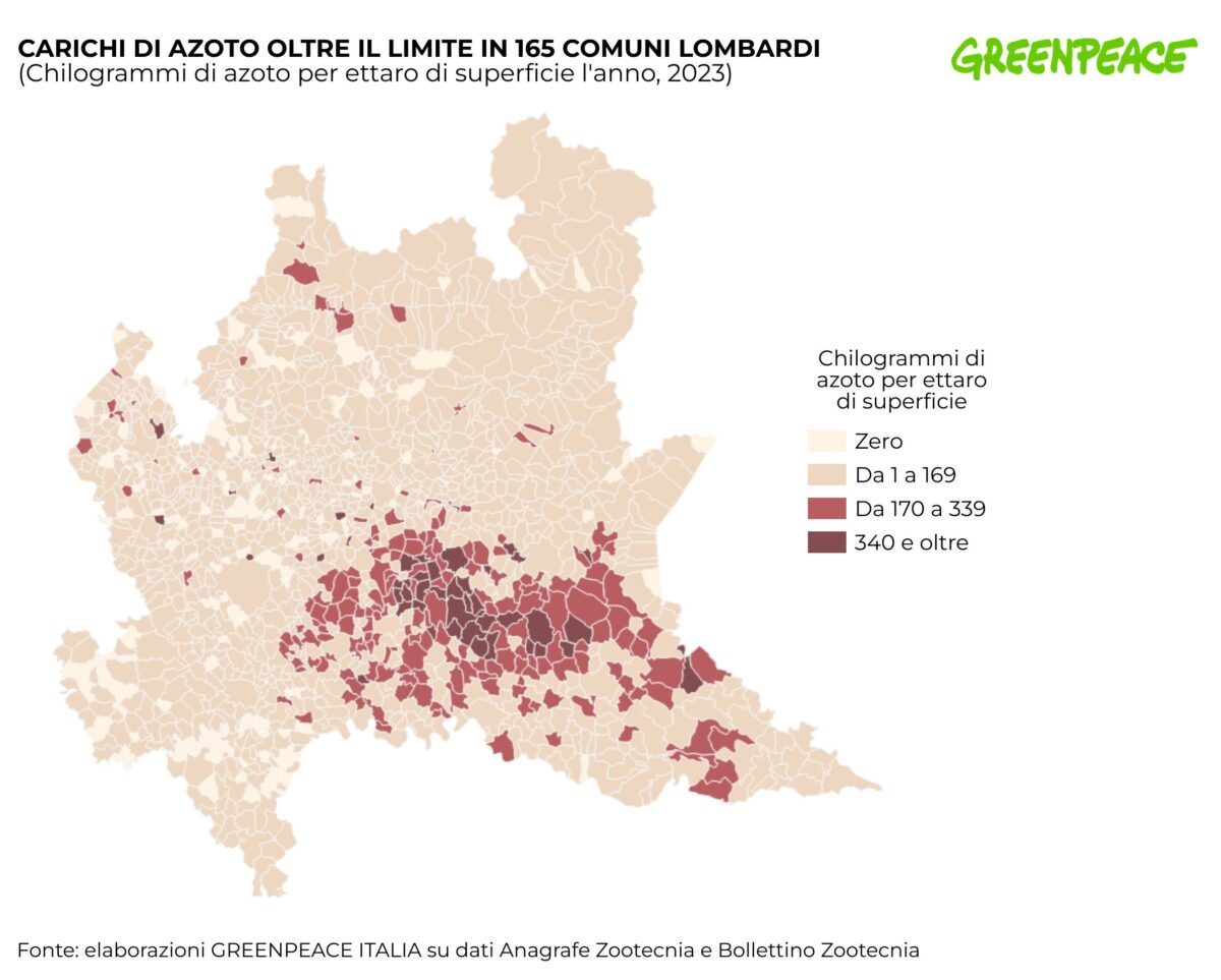 Carichi di Azoto Comuni Lombardia