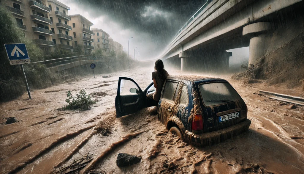 Maltempo Palermo donna auto