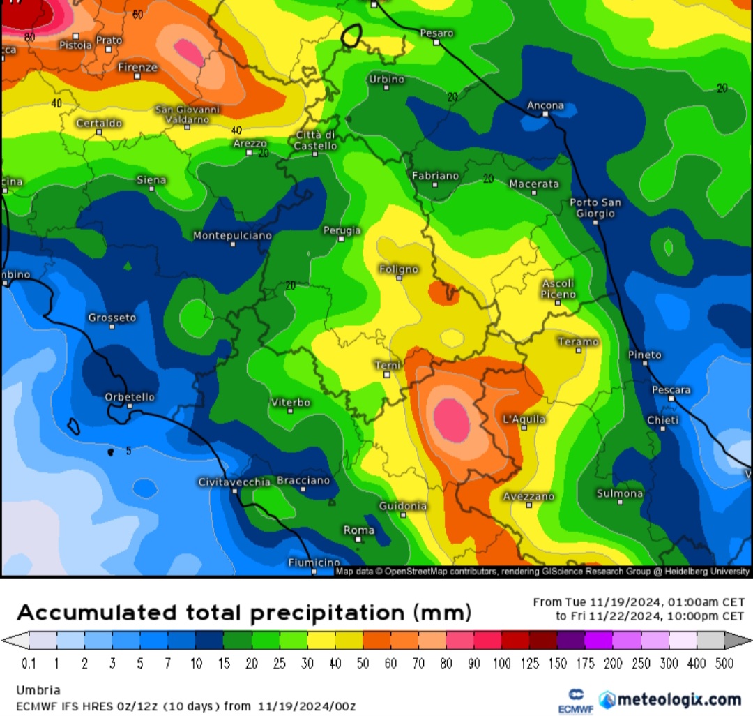 Previsioni meteo Umbria 