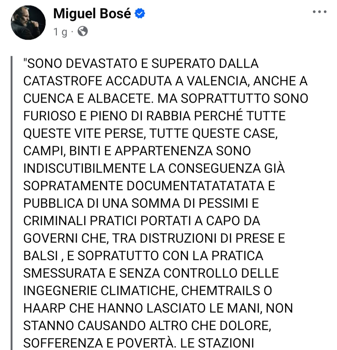 Dichiarazioni Miguel Bosé 