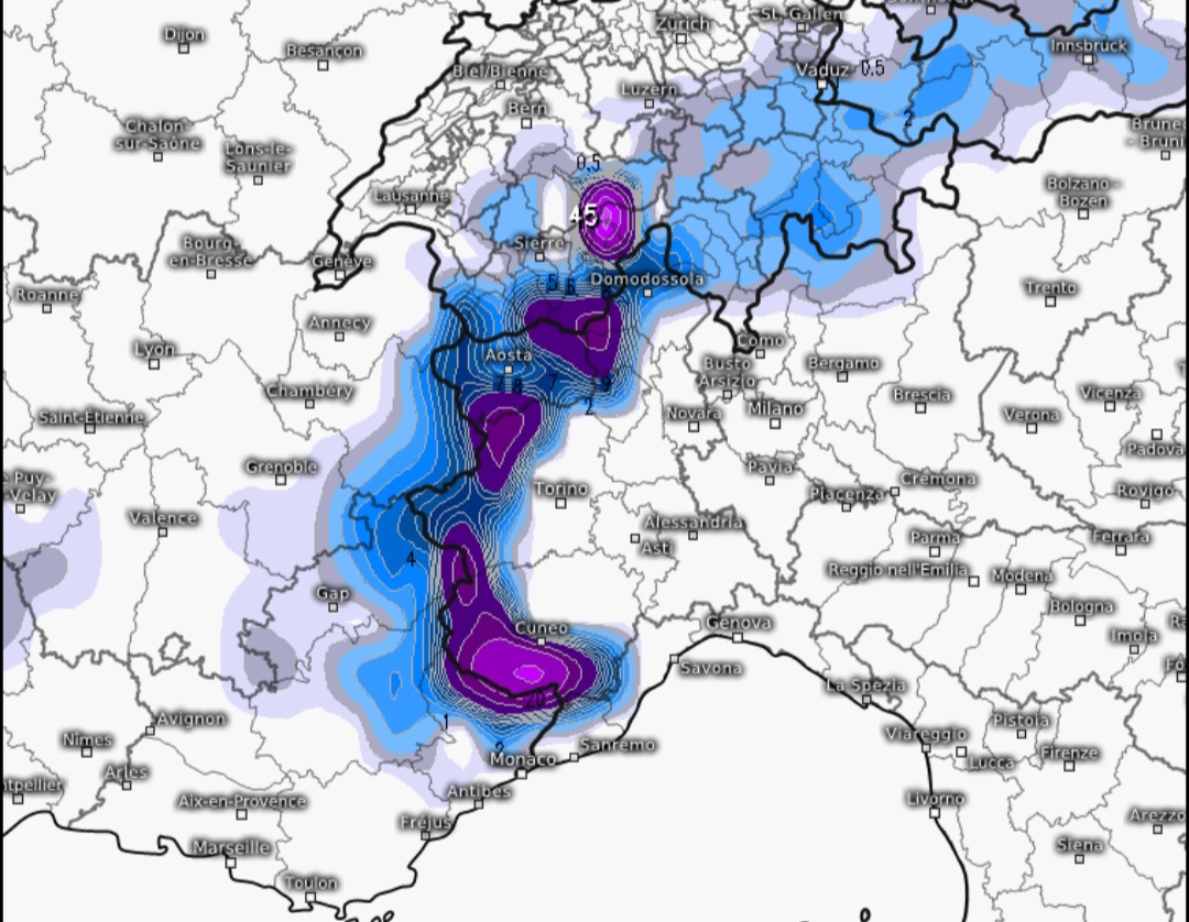 Neve prevista in Piemonte 