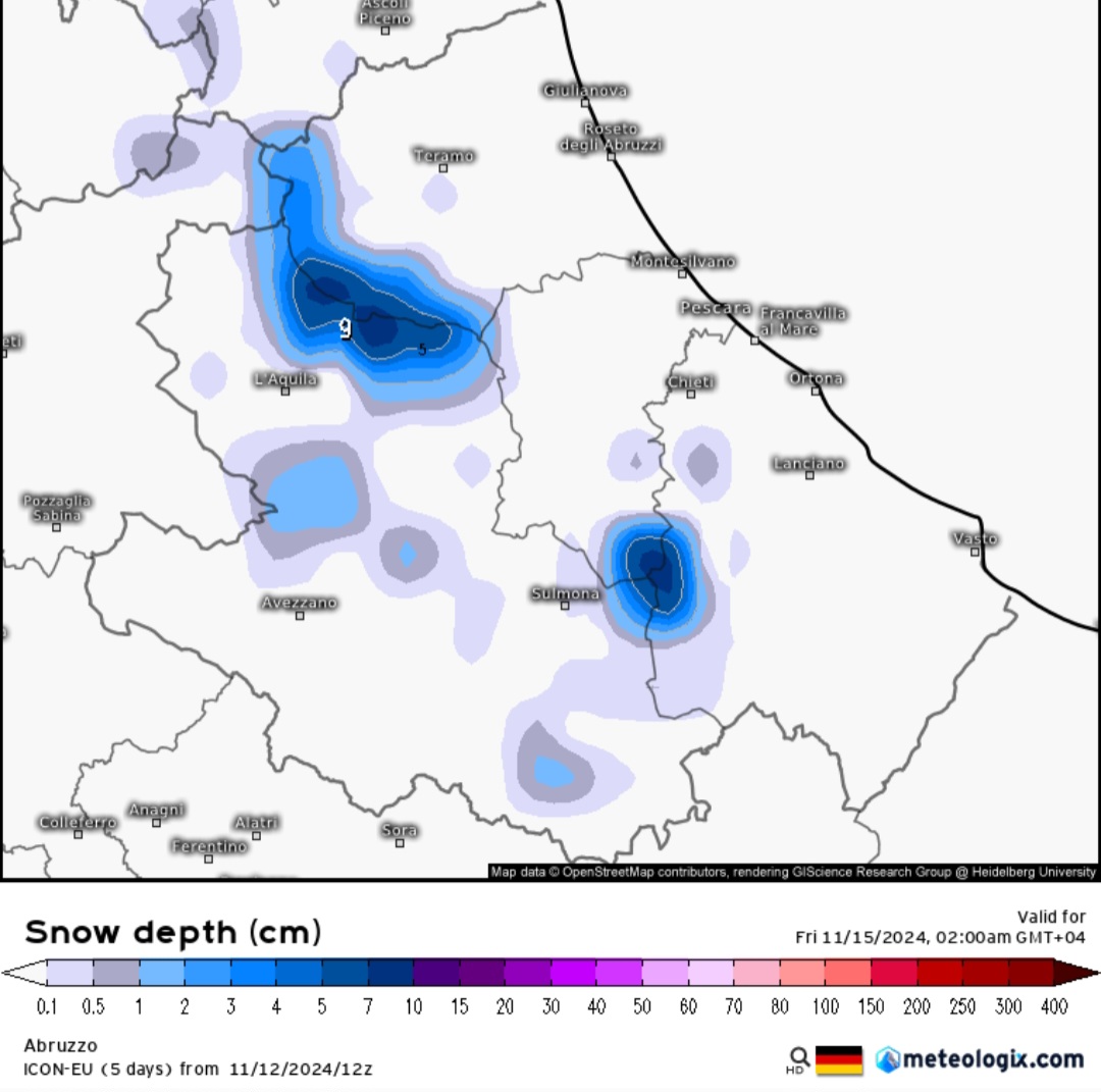 Previsioni neve Abruzzo 