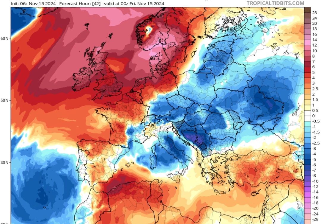 Temperature Abruzzo 14 novembre