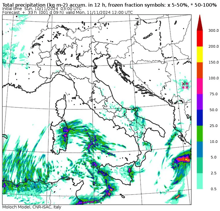 allerta meteo lunedì 11 novembre mattina