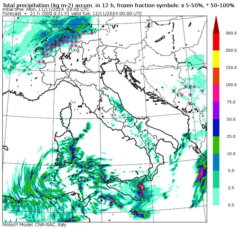 allerta meteo lunedì 11 novembre pomeriggio sera