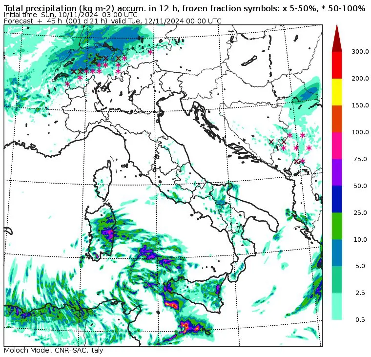 allerta meteo lunedì 11 novembre sera