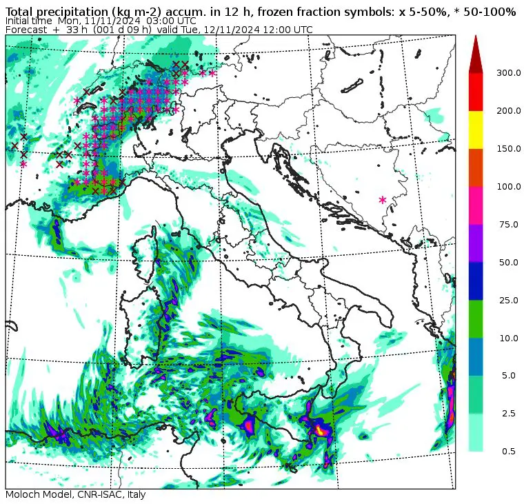 allerta meteo martedì 12 novembre mattina