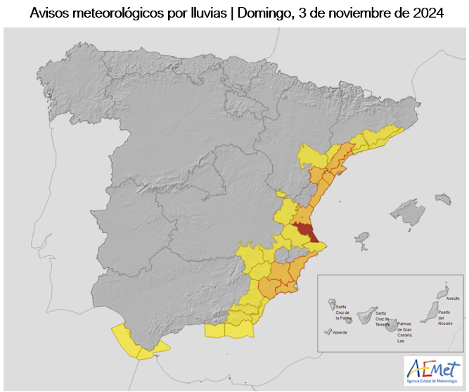 allerta meteo spagna 3 novembre 2024