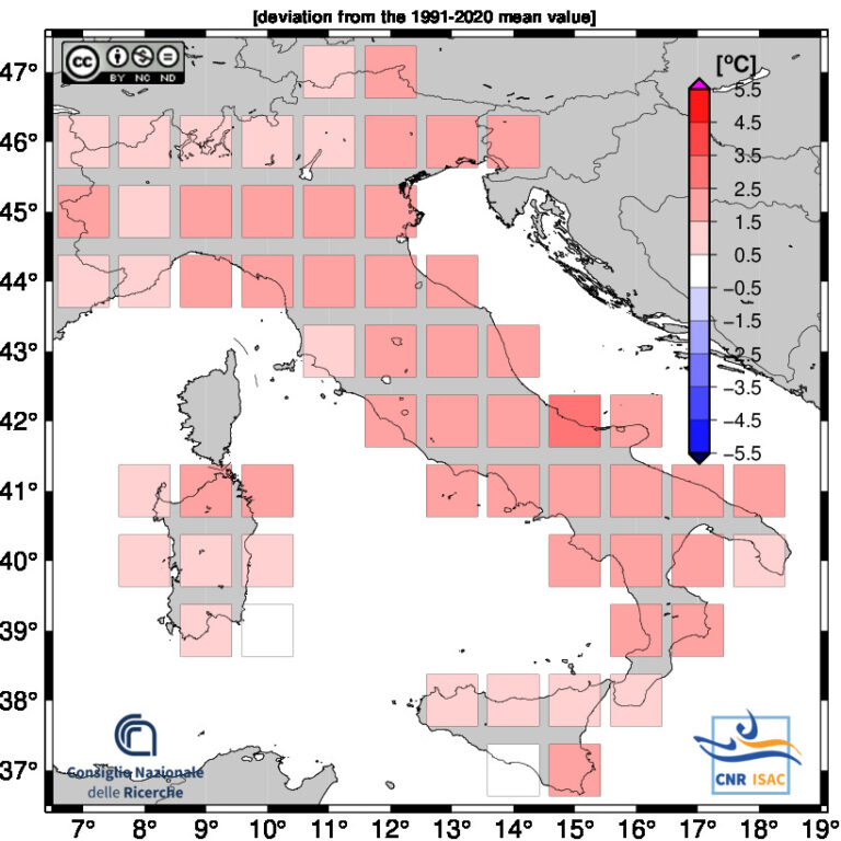 anomalie termiche ottobre 2024 italia