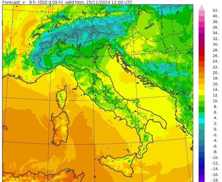 temperature massime 25 novembre