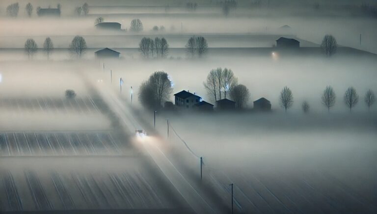 Nebbia e smog in pianura Padana