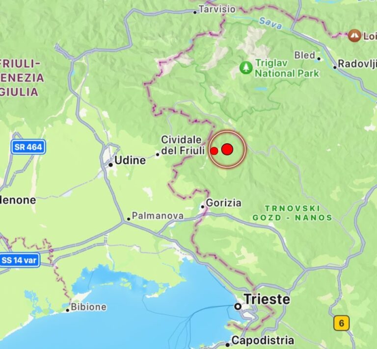 terremoto confine slovenia italia