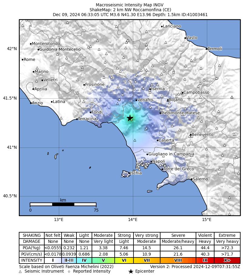 terremoto oggi roccamonfina caserta napoli campania