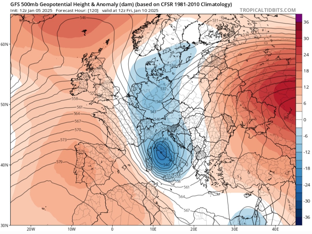 GFS 10 gennaio 2025