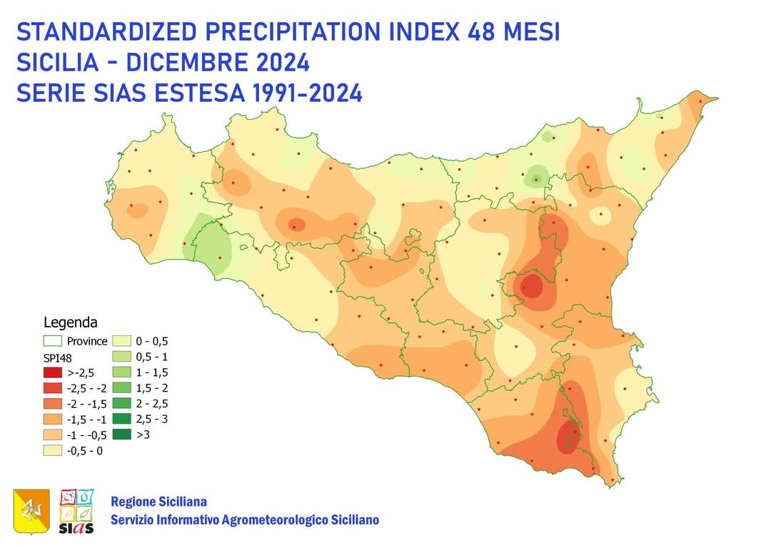 Siccità Sicilia dati Sias