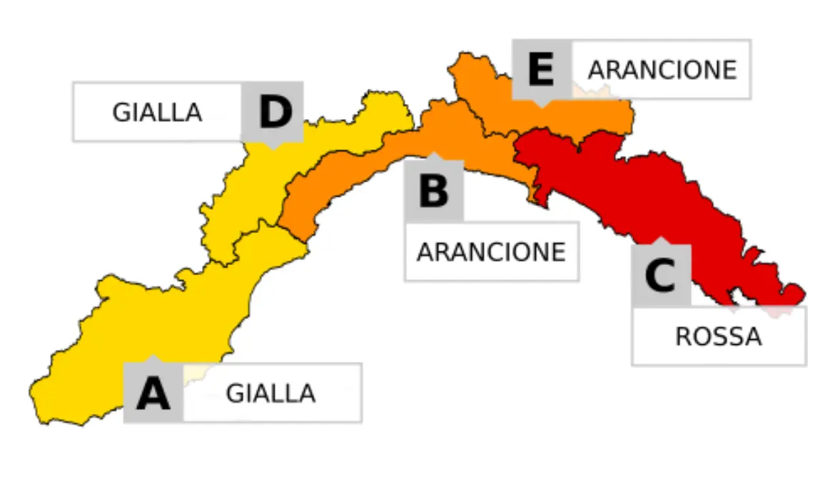 allerta meteo rossa liguria oggi domani 