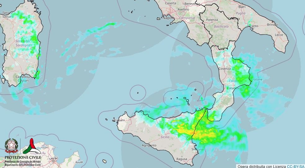 maltempo oggi calabria sicilia sardegna