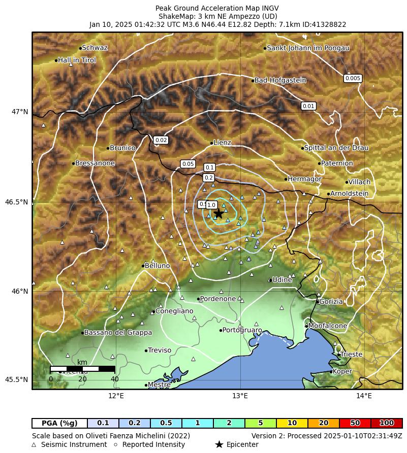 terremoto oggi friuli venezia giulia udine tolmezzo ampezzo