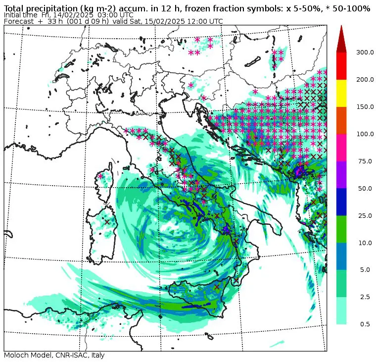 allerta meteo sabato 15 febbraio mattina