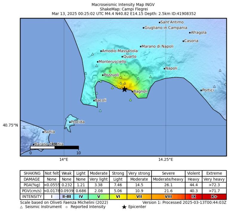 terremoto oggi napoli campi flegrei pozzuoli